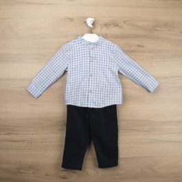 Blue Cotton Pants Set