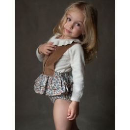 Off White Knitted Romper Suit & Multi-Coloured Floral Romper Suit
