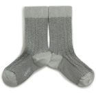 Retro Ribbed Crew Socks Aigue Marine