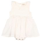 BB Lurex Plumeti Combi Dress | Talc