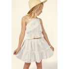 Lisa Swiss Lace Flower Top & Skirt