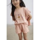 Amelie Tshirt & Fiona Soft Gauze Shorts | Pink