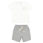 Check Pocket T-Shirt & Check Bermuda | White & Cloud