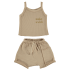 Crop Top Rib & Shorts Nico | Vintage Pink