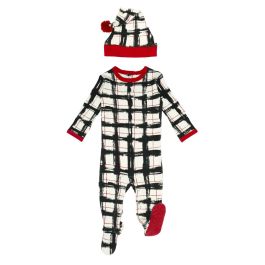 Holiday Footie & Cap Set | Xmas Day Plaid