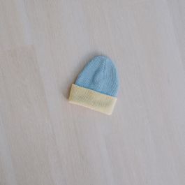 Sky Lemon Contrast Knit Hat