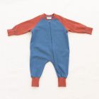 Zip Romper | Vintage Blue/Tomato