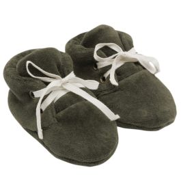 Velour Baby Booties | Forest