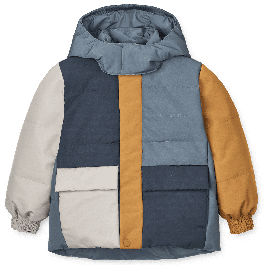 REVERSIBLE Paloma Puffer Jacket | Whale Blue Multi Mix