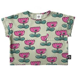 Happy Flower Cropped T-Shirt | Sea Spray