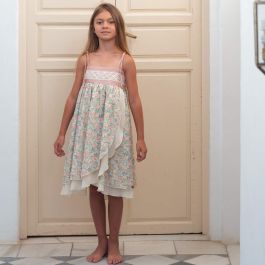 Multi-coloured Floral Double-Layer Dress