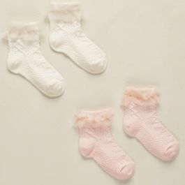Ruffle socks | Ivory, Blush