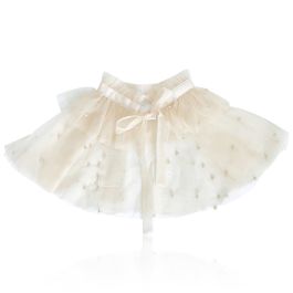 Pearl Tulle Short Cape | Cream