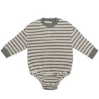 Teddy Bubble Onesie L/S Stripes | Eucalyptus