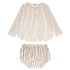 Placket Top & Woven Bloomer | Fennel Stripe