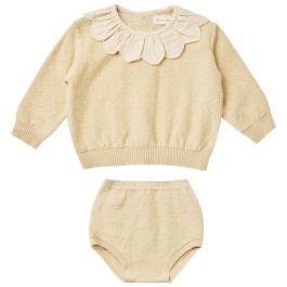 Petal Knit Sweater & Bloomer | Lemon