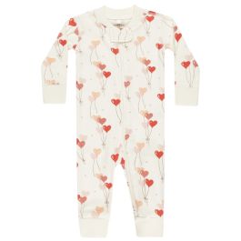 Zip Long Sleeve Sleeper | Hearts Balloons