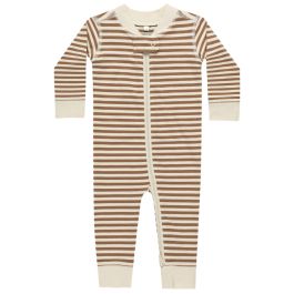 Zip L/S Sleeper| Cinnamon Stripe
