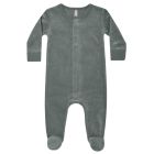 Velour Hidden Snap Footie | Dusk