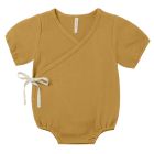 Woven Wrap Romper | Ocre