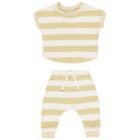 Terry Tee + Pant Set | Yellow Stripe