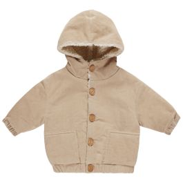 Corduroy Hooded Jacket | Latte