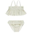 Smocked Ruffle Bikini | Mint Stripe