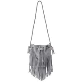 Fringe Crossbody Purse | Dusty Blue