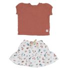 Bambula Plum Tee & Printed Skirt