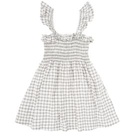 Honeycomb Waves Check Dress | Off-White