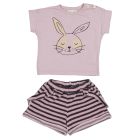Rabbit Mauve T-Shirt & Stripe Shorts
