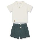 Sandro Top Off White & Ricky Shorts Petroleum