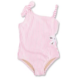 Terry Cutout Daisy 1 Shoulder | Berry Stripe