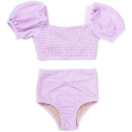 Simmer Lilac Two Piece High Waisted Swimsuit