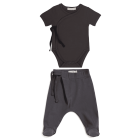 S/S Cross Over Body & Harem Footies | Graphite