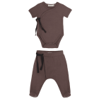 S/S Cross Over Body & Harem Footies | Heather
