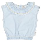 Sleeveless Blouse W/ Collar | Light Chambray