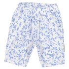 Trousers | White W/ Blue Little Flowers
