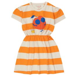 Leisure Stripe Dress | Light Cream/Marigold