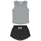 Grey Melange Tank Top & Nearly Black Sweat Shorts | Set