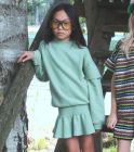 Winged Sweater & Volant Jog Skirt