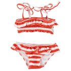 Bikini | Red & Ecru Stripes