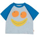 Smile Color Block Tee | Light Blue Heather/ Lapis Blue