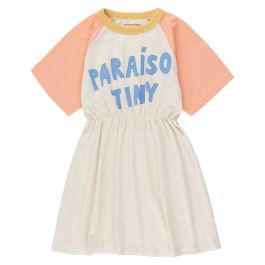 Paraiso Tiny Color Block Dress | Light Cream Heather/Papaya