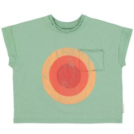 T-shirt | Green W/ Multicolor Circle Print