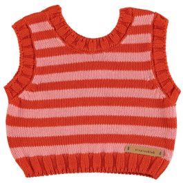 Knitted Top | Pink & Red Stripes