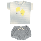 Stripes T-Shirt & Terry Bloomer | Cloud