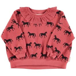 Sweatshirt | Old Pink W/ Black Horses