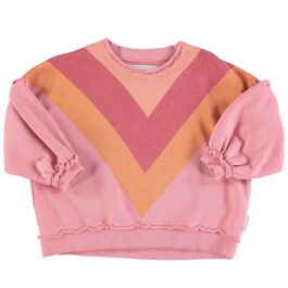 Sweatshirt | Pink w/ Multicolor Triangle Print