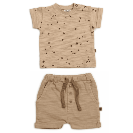 Tee Splatter Wheat AOP & Fawn Shorts